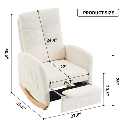 Beige Rocking Chair & Footrest Set | Viva Élan