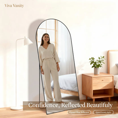 full length floor mirror black & gold 19 21 24 wall styling view