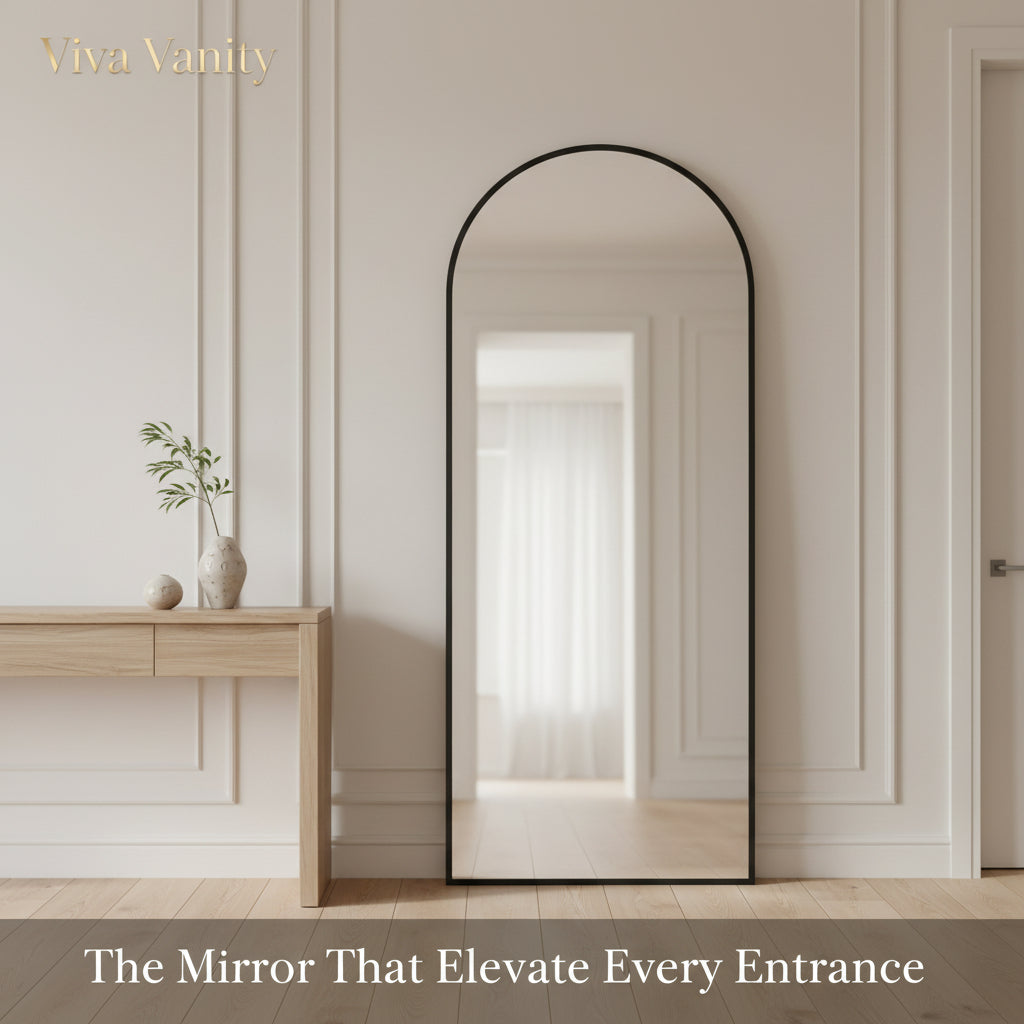 full length floor mirror black & gold 19 21 24 room brightening decor