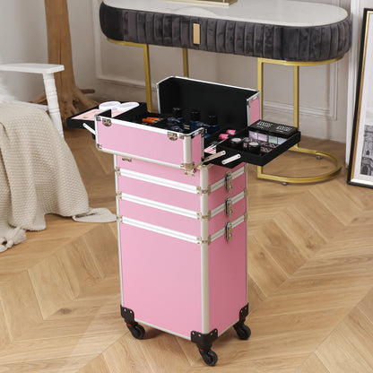 rolling vanity case with portable beauty