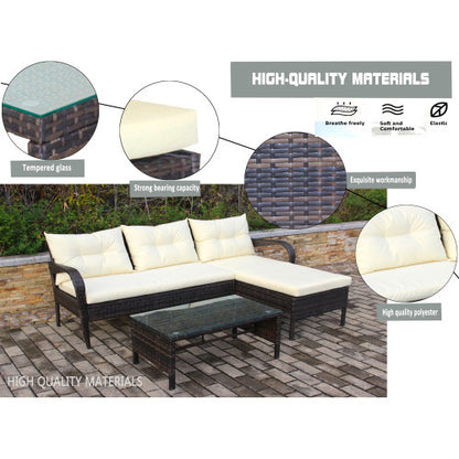 Brown 3-Piece Patio Conversation Set | Viva Capri