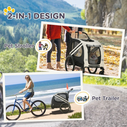 Viva Luxe Alba White Pet Trailer & Stroller