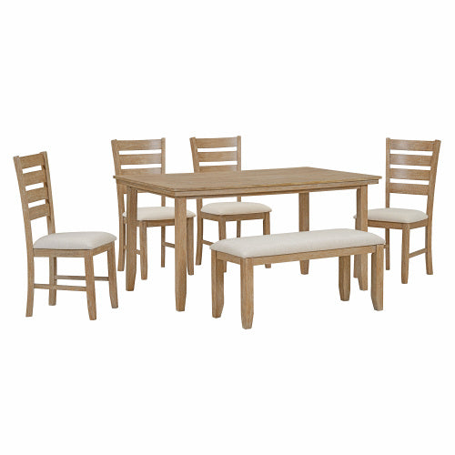 The Viva 6-Piece Wood Dining Set – Where City Living Meets Farmhouse Warmth