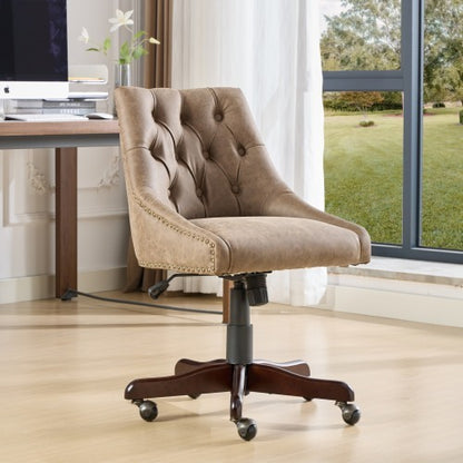 Brown Sheepskin-Pattern Office Chair | Viva Arden