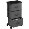 Bedroom Three-drawer Dressing Table With Wheels, Fabric Storage Cabinet With Detachable Fabric Drawers, Organizing Box