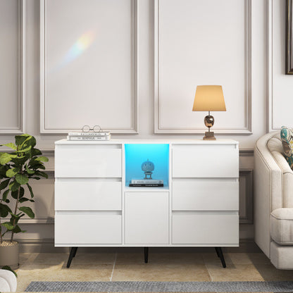 Luxury LED Storage Cabinet - Sleek & Modern White Gloss Finish