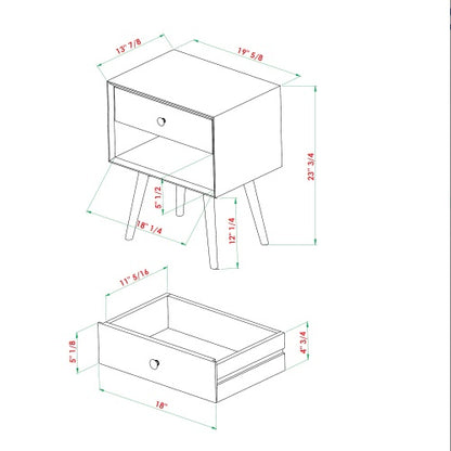 Viva Elite Caramel Mid-Century Nightstand – The Future of Transitional Elegance