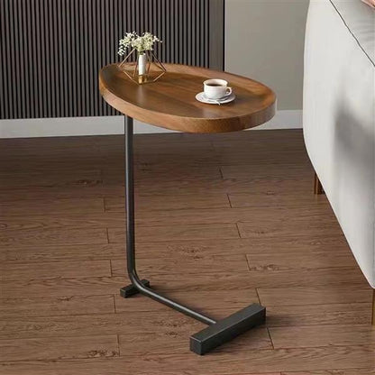 Brown C-Shaped Side Table - The Perfect Blend of Style & Functionality