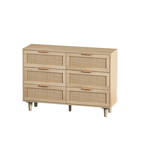 Drawers Rattan Storage Cabinet Rattan Drawer,for Bedroom,Living Room,Natural