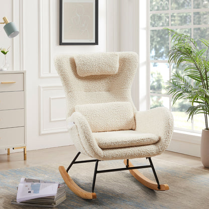Viva Elite Modern Nursery Rocking Chair - High-Back Comfort with Premium Fabric