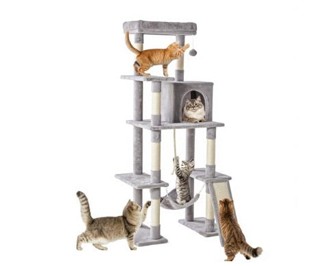 Viva Elite 63-Inch Multi-Level Cat Tree Tower with Sisal Posts