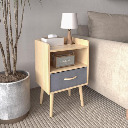 compact fabric storage nightstand for guest room