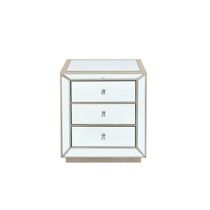 Elegant Silver Mirror Three-Drawer Cabinet – A Perfect Blend of Style and Functionality