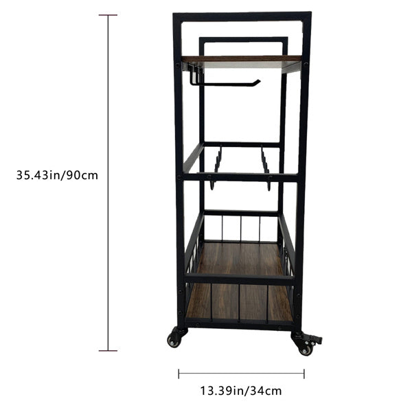 Viva Montclaire 3-Tier Bar Trolley on Wheels