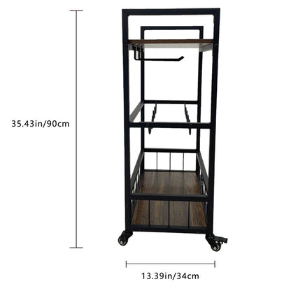 Black 3-Tier Bar Trolley on Wheels | Viva Montclaire