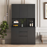 Viva Elite Noir Six-Door Pantry Cabinet – Where Dramatic Storage Meets Kitchen Sophistication