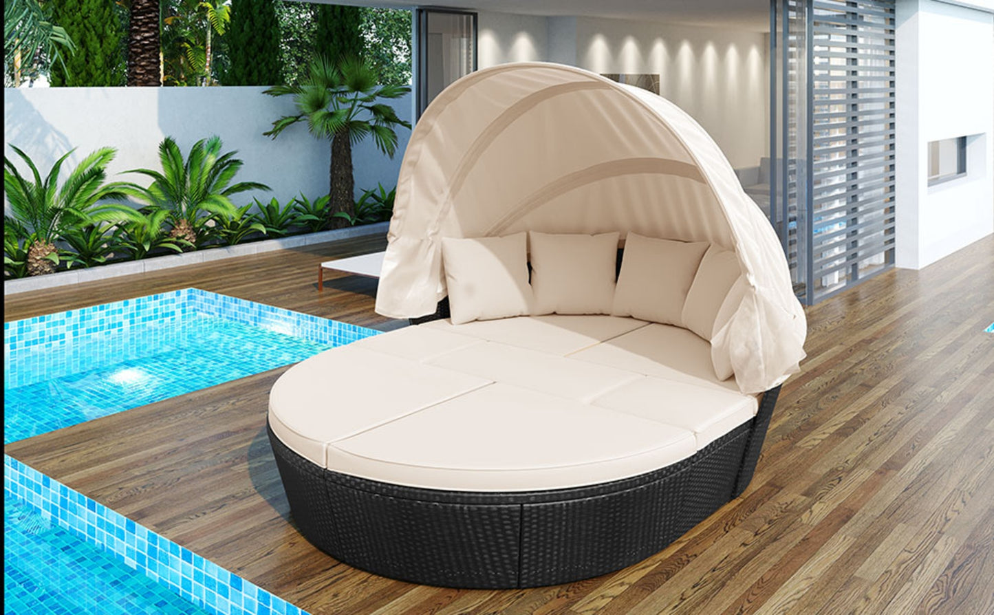 Viva Solara Collection: The Solara Circular Daybed with Retractable Canopy