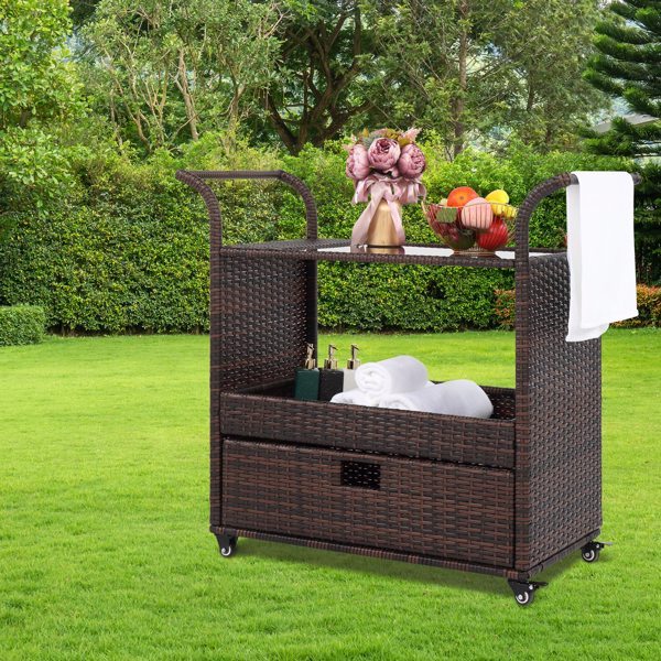Viva Capella Rattan Serving Trolley