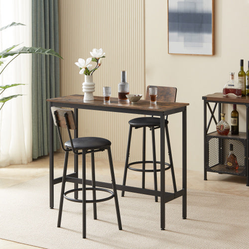 Viva Horizon Rustic Brown Bar Table Set