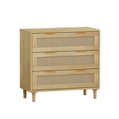 The Viva 3-Drawer Rattan Locker Set – Natural Texture, Urban Precision
