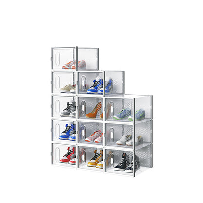 White Medium Size 12PCS Shoe Box Plastic Mesh Free Combination