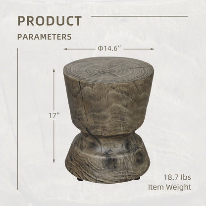 Antique Gray Faux-Woodgrain Accent Table | Viva Luxe
