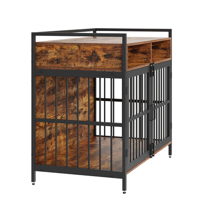 41-Inch Dog Crate Furniture with Storage & Double Doors | Viva