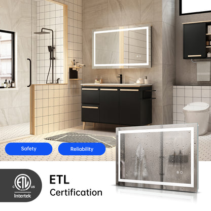 Smart LED Bathroom Mirror with Touch Button Control | Viva Vanity