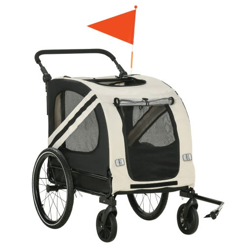 Viva Luxe Alba White Pet Trailer & Stroller