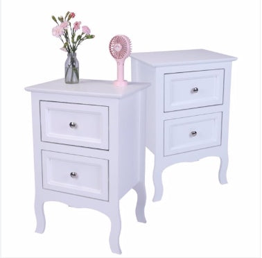 Viva Countryside Elite White Bedside Table – Premium 2-Drawer Farmhouse Nightstand
