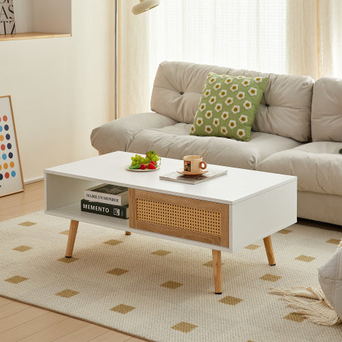 Viva Essentials: 41.34-Inch Rattan Coffee Table – A Modern Classic