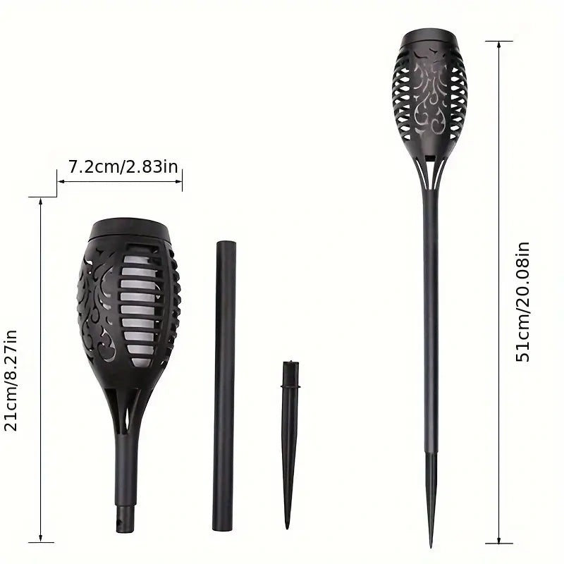 Viva Elite Solar Flame Torch Light - Dancing Fire Garden Pathway Illumination