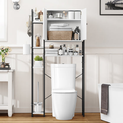 Elegant Bathroom Storage Cabinet with 4 Adjustable Side Shelves - Maximize Your Space with Style