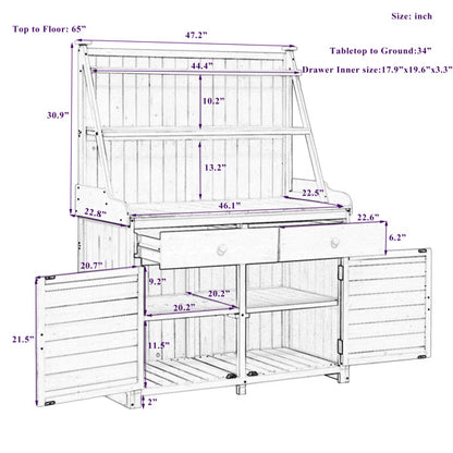 he Ultimate 65-Inch Cedar Garden Workbench with Storage - A Gardener’s Dream!