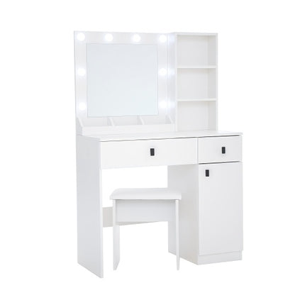 Viva Elite Three-Level Storage Vanity Desk - The Future of Organized Beauty