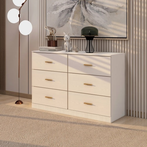 Elegant Modern White 6-Drawer Dressing Table – A Perfect Blend of Style and Functionality