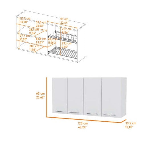 Viva Smart Living Collection: Burlingame 2-Piece Kitchen Island & Wall Cabinet