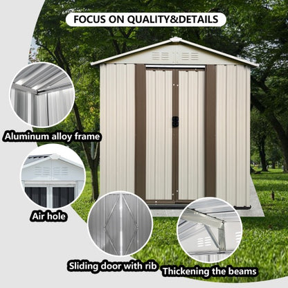 Outdoor Storage Garden Shed 5ft x 3ft - Durable & Weather-Resistant White Metal Shed