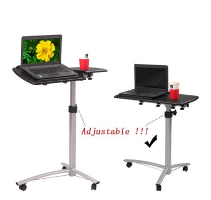 Black Gas-Lift Height-Adjustable Desk, 29.1–40.9 in | Viva Meridian