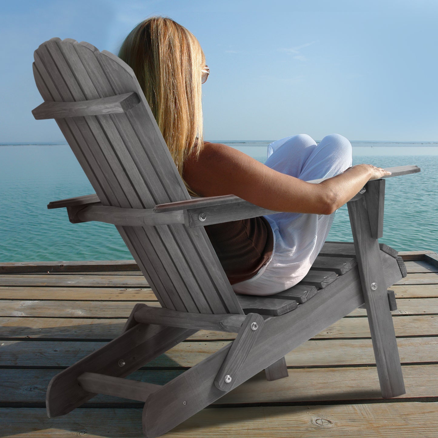 Viva Atelier Solstice Folding Adirondack Chair (Set of 2)