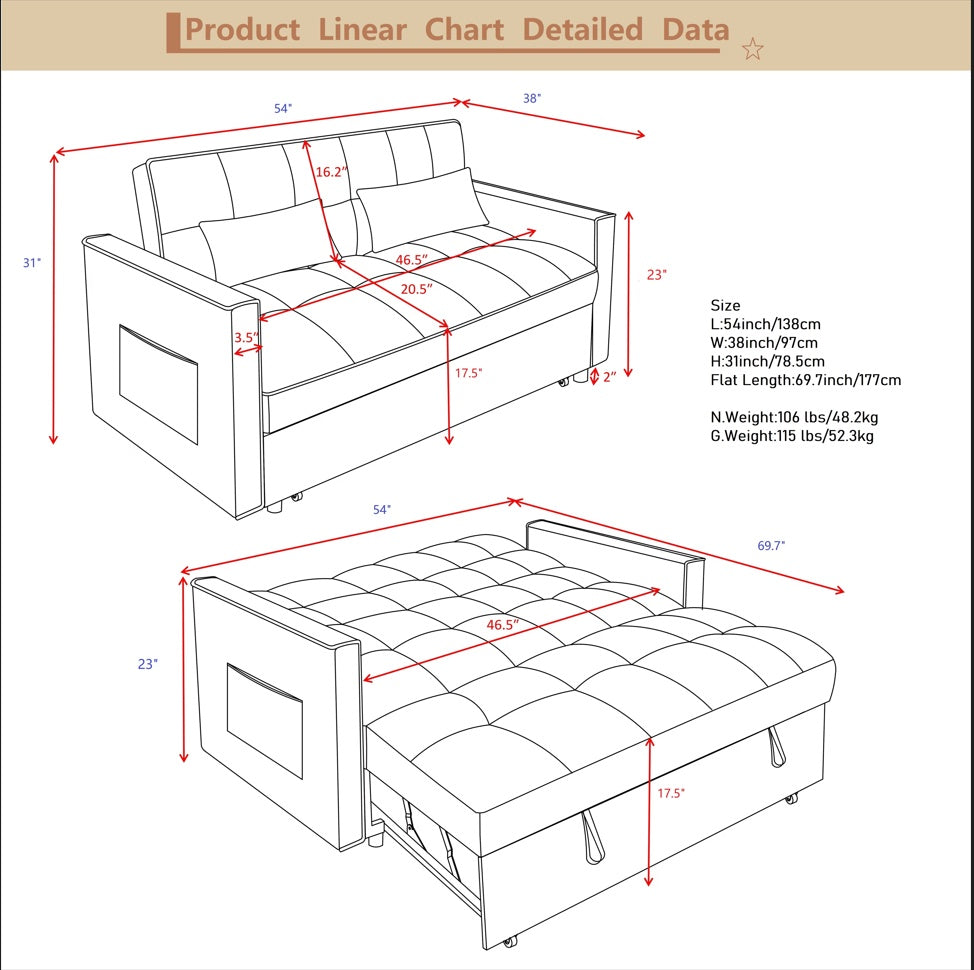 Viva Smart Adjustable Sofa Bed Futon