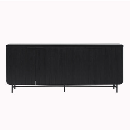 Black 55-Inch Fluted-Door Sideboard | Viva