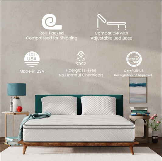 Viva Celeste 10″ Full-Size Hybrid Mattress in a Box