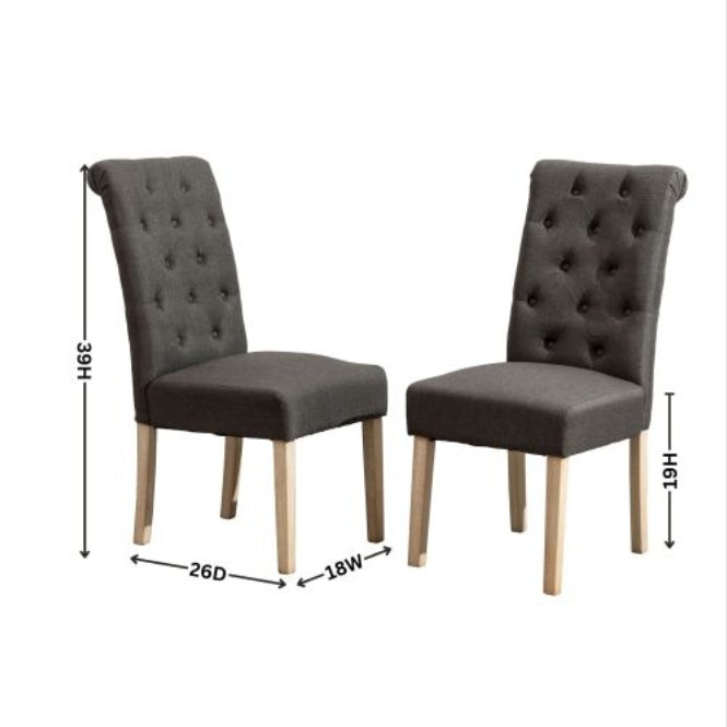 Viva Vanity Habit Solid Wood Tufted Parsons Dining Chair (Set of 2)