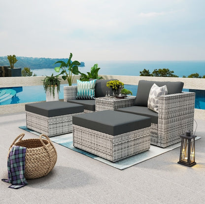The Viva 5-Piece Outdoor Wicker Sofa Set – Alfresco Living, Redefined