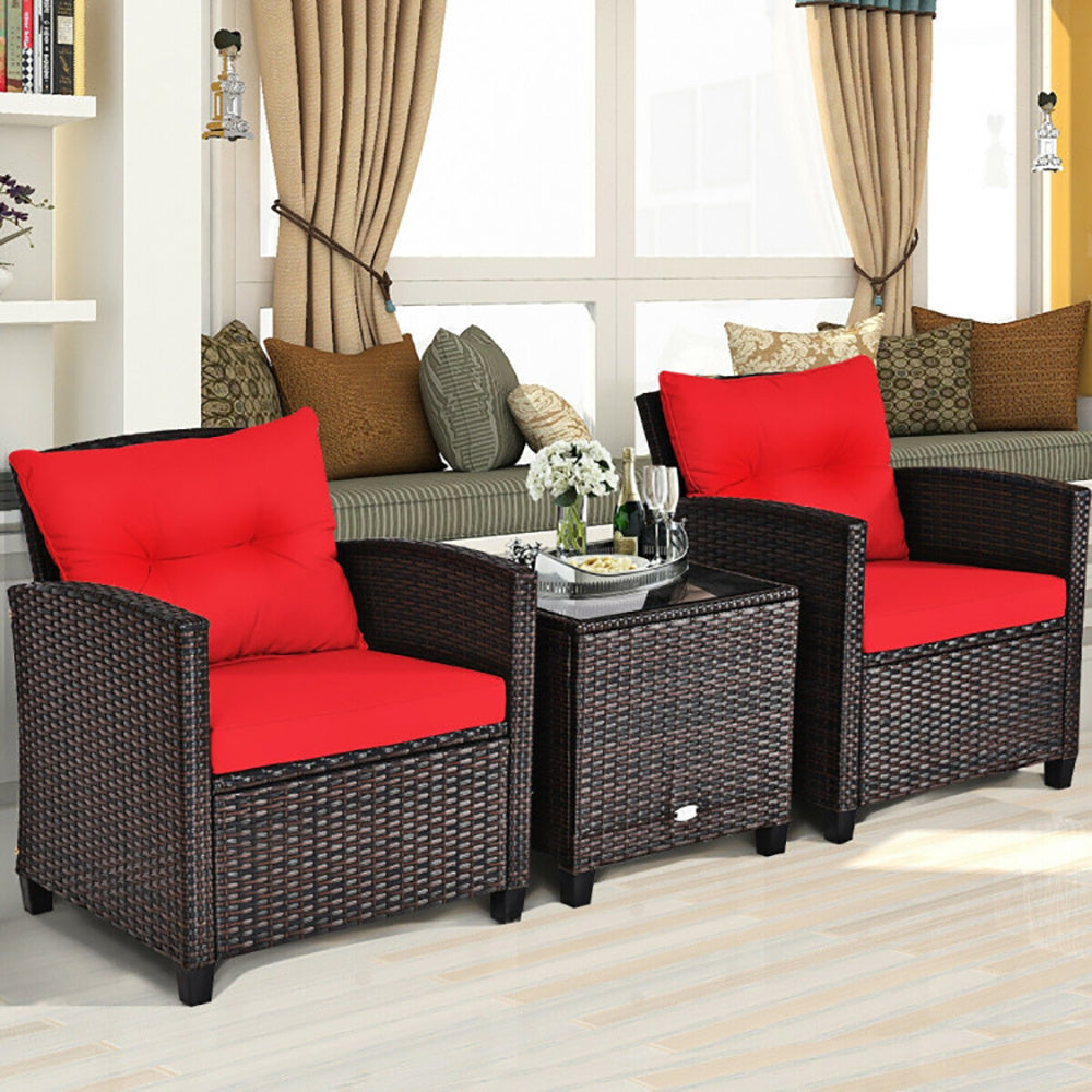 🌿 Viva Sorella 3-Piece Rattan Patio Set – Elevated Outdoor Living, Effortlessly