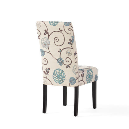 White & Blue Upholstered Dining Chair | Viva Sienna