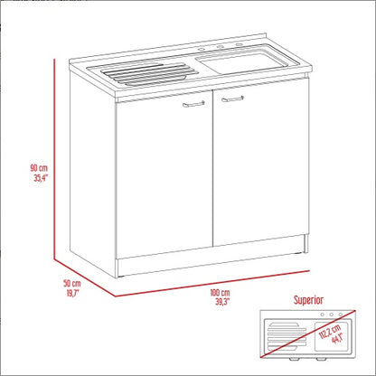 Viva Atelier Selene 2-Door Utility Sink & Cabinet