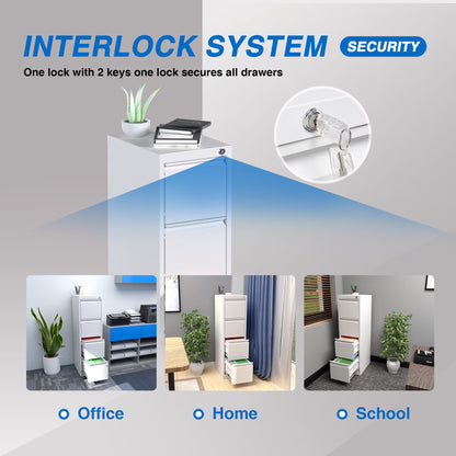 Viva Atelier Meridian Steel 4-Drawer Vertical File Cabinet