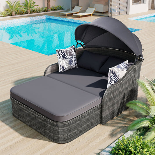 Viva Smart Living Collection: 79.9" Double Sunbed with Canopy
